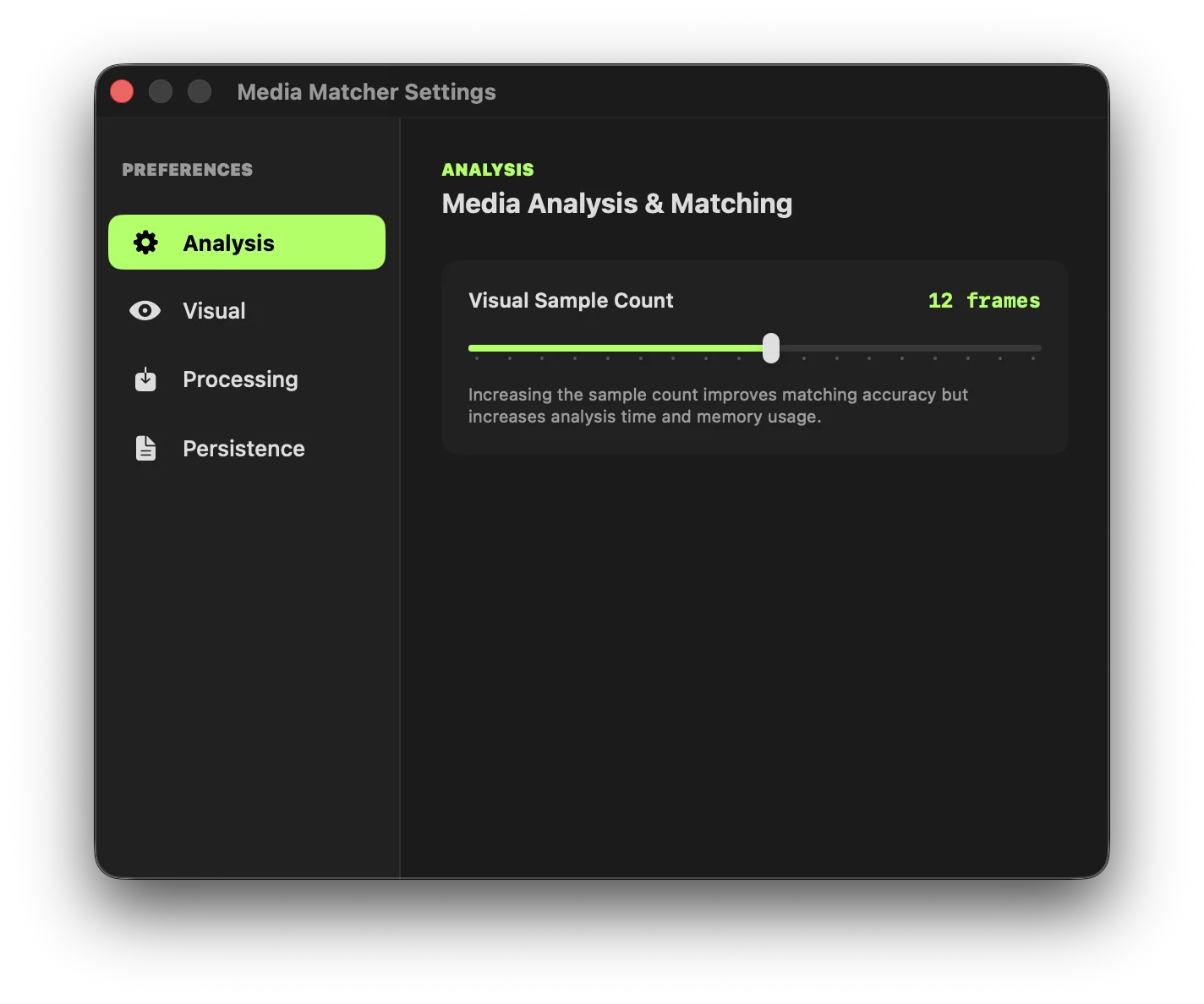 Analysis Settings