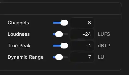 Target Audio Settings