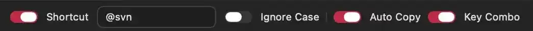 Shortcut and Trigger Options