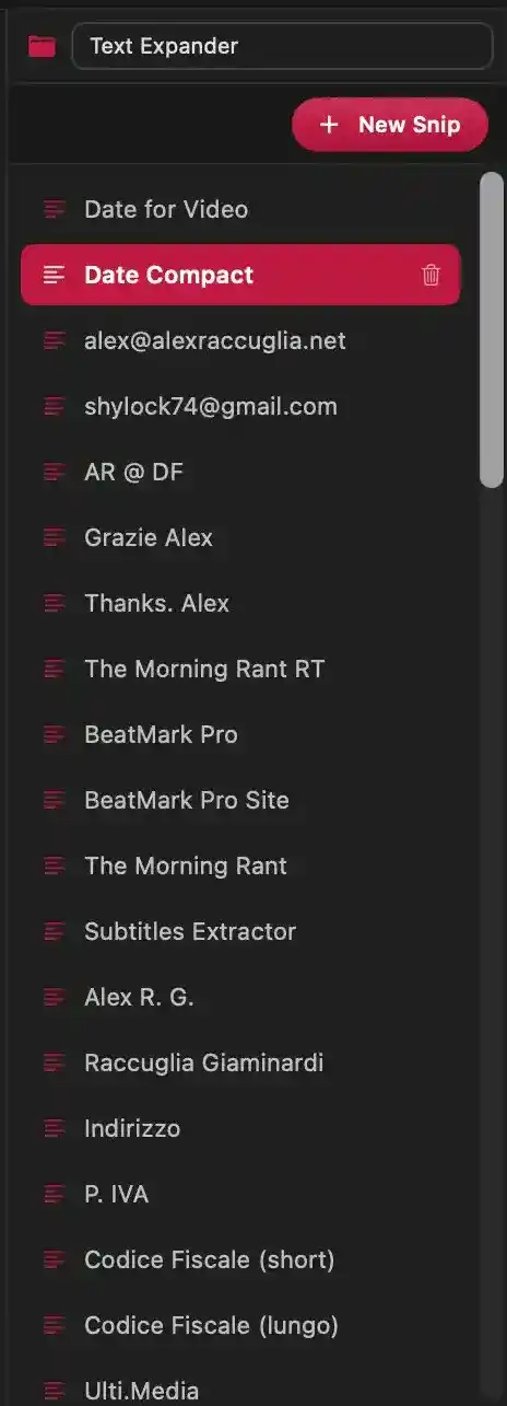 Category Snippet Navigator